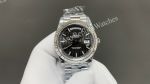 8+ Factory Rolex Daydate 40mm Fluted Bezel 3255 Movement White/Black Stripe Face Watch
